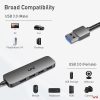 Concentrador USB uni, adaptador de concentrador de datos a USB PS4 USB 3.0 de aluminio de 4 puertos (ultradelgado) compatible con PC, MacBook Air, Mac Pro/Mini, iMac, Surface Pro, XPS, PS5, Xbox One, unidad flash, HDD móvil y más - Imagen 8