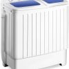 Lavadora portátil Giantex Mini Compact Twin Tub Lavadora 17.6lbs Lavadora España Spinner Lavadora portátil, azul + blanco