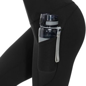 THE GYM PEOPLE Pantalones de yoga gruesos de cintura alta con bolsillos, entrenamiento con control de barriga, mallas de yoga para correr para mujer - Imagen 6
