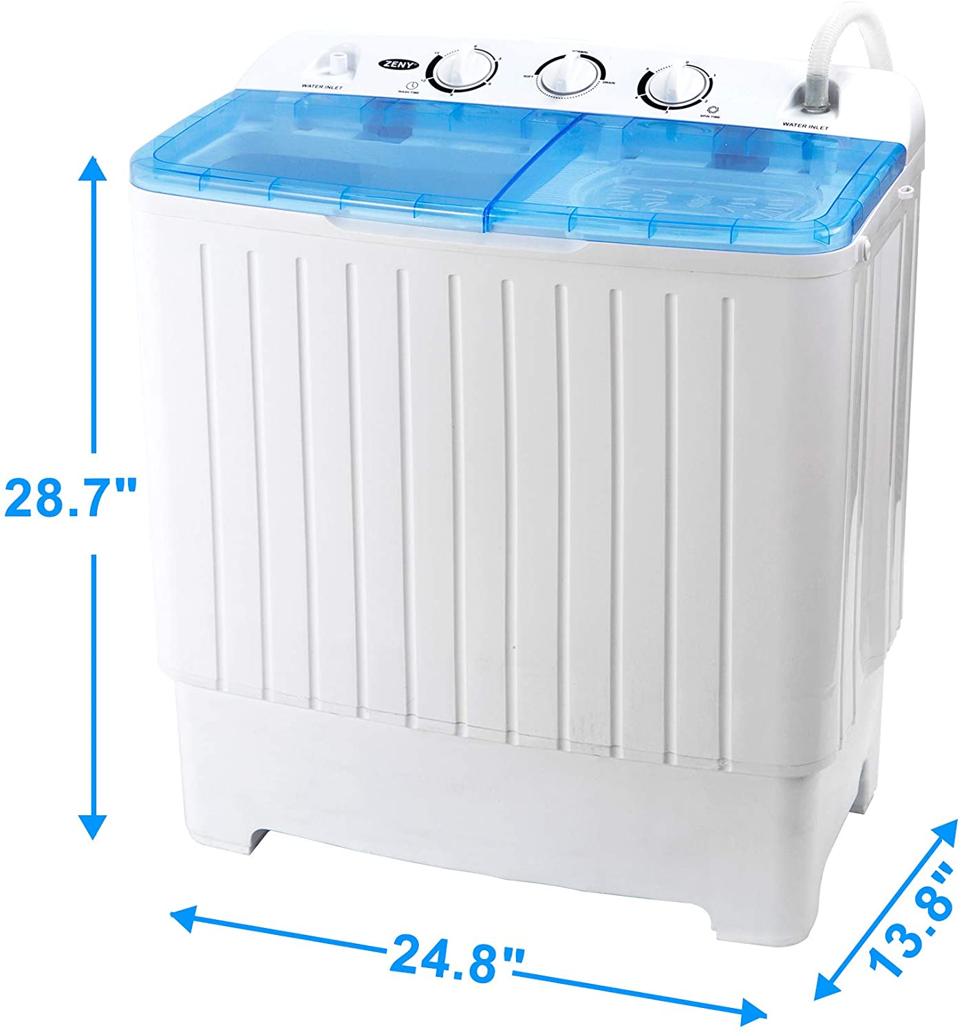 Lavadora portátil Giantex Mini Compact Twin Tub Lavadora 17.6lbs Lavadora  España Spinner Lavadora portátil, azul + blanco –