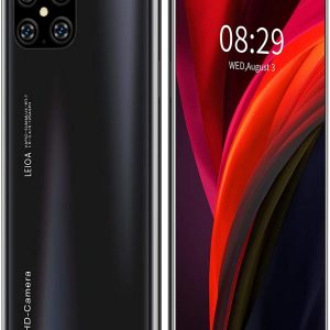 Teléfono Móvil Inteligente Desbloqueado de 7.2 Pulgadas, Capacidad de Almacenamiento de 4GB + 64GB, Cámara Cuádruple HD AI de 16MP + 32MP, Con Huella Digital Y Desbloqueo Facial,Tarjeta SIM Dual