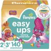 Pampers Easy Ups Pantalones de entrenamiento para niñas y niños, 2T-3T (Talla 4), 140 unidades