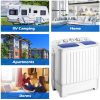 Lavadora portátil Giantex Mini Compact Twin Tub Lavadora 17.6lbs Lavadora España Spinner Lavadora portátil, azul + blanco - Imagen 2