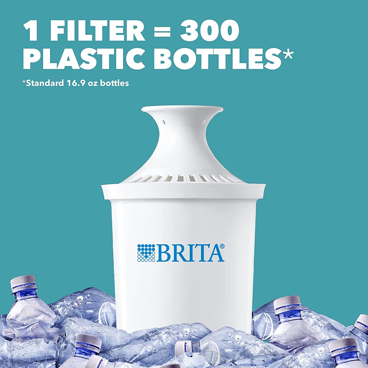 Brita Jarra de filtro de agua delgada, 5 tazas de comida, color blanco