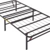 Amazon Basics Marco de cama plegable con plataforma de metal negro de 14 pulgadas con montaje sin herramientas, no necesita somier, Twin