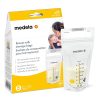 Bolsas de almacenamiento de leche materna Medela, 25 unidades, bolsas de almacenamiento de leche materna listas para usar para lactancia, bolsa de pie, perfil plano que ahorra espacio, presellado higiénico, 6 onzas, blanco