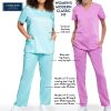 Pantalón médico Workwear Revolution para mujer, tiro medio, acampanado moderado, con cordón, WW120 - Imagen 3