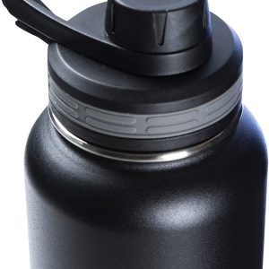 Thermoflask Botella de agua aislada doble de acero inoxidable con dos tapas, 18 oz, negro - Imagen 3