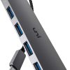 uni USB C a USB Hub 4 puertos, adaptador de aluminio USB tipo C a USB con 4 puertos USB 3.0, Thunderbolt 3 a multipuerto USB 3.0 Hub adaptador para MacBook Pro/Air 2020/2019, iPad Pro, Dell, Chromebook y más