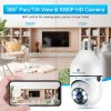Cámara de seguridad con bombilla, SYMYNELEC Cámara IP panorámica de 360 grados con giro e inclinación, 2,4 GHz WiFi 1080P Cámara de vigilancia inteligente para el Home & Kitchen con alarma de detección de movimiento Visión nocturna Habla bidireccional Interior Exterior E27 - Imagen 3