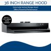 Broan-NuTone 423623 Inserto de campana extractora con ventilador de escape de luz para debajo del gabinete, 6.0 Sones, 190 CFM, 36 pulgadas, negro - Imagen 3