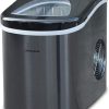 Frigidaire EFIC117-SSBLACK-COM EFIC117-SSBLACK Máquina compacta portátil de 26 libras, máquina para hacer hielo de acero inoxidable, mediana, acero inoxidable negro