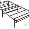 Amazon Basics Marco de cama plegable con plataforma de metal negro de 14 pulgadas con montaje sin herramientas, no necesita somier, Twin - Imagen 6