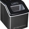 Frigidaire EFIC452-SSBLACK XL Maker, hace 40 libras. de cubitos de hielo cuadrados transparentes al día, acero inoxidable negro