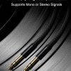 Elebase - Cable de instrumento TRS de 1/4 pulgadas (paquete de 2 de 10 pies), cable de interconexión de audio estéreo con conector macho recto de 6,35 mm, línea equilibrada 6,35 compatible para guitarra eléctrica, bajo, teclado, mezclador, amplificador, amplificador, altavoz - Imagen 5