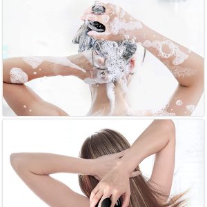 Cepillo para champú para el cabello, cepillo para el cuidado del cuero cabelludo HEETA con masajeador de cuero cabelludo de silicona suave (negro) - Imagen 5