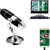 Endoscopio de aumento Jiusion de 40 a 1000x, microscopio digital USB 2.0 de 8 LED, mini cámara con adaptador OTG y soporte de metal, compatible con Mac Window 7 8 10 Android Linux