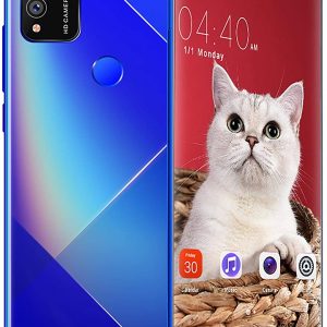 AYZE TeléFono MóVil Barato 32g Pantalla De Gota De Lluvia De 6.7″, CáMara De 13-24Mp, Batería De 4800mAh, TeléFono MóVil con Huella Digital Y Rostro Desbloqueado, Memoria Extendida 64GB Blue