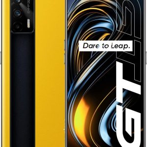 Original Real me GT 12G+256GB 5G Teléfono móvil Snapdragon 888 120Hz 6.43″ Pantalla AMOLED Cuerpo de vidrio 3D Cámara 64MP 4500mAh 65W Cargador NFC Teléfonos celulares Compatible Google by (CTM Global Store) (Amarillo 12+256)