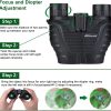 Binoculares-15x25-for-Adults-Waterproof - Prismáticos profesionales con visión nocturna con poca luz, duraderos y claros BAK4 Prism FMC Lens Binoculars. Adecuado para deportes al aire libre y conciertos, observación de aves. - Imagen 5