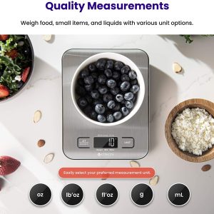 Etekcity Báscula de Home & Kitchen para Food & Beverages, gramos y onzas digitales para pérdida de peso, horneado, Home & Kitchen, Keto y preparación de comidas, mediano, acero inoxidable 304 - Imagen 2