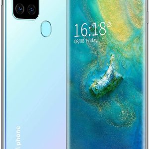 AYZE Smartphone 128gb 4g Pantalla De 6.8 Pulgadas, Cara Desbloqueada, 16-32Mp, Batería De 5000mAh, TeléFono MóVil con Android 10.0, TeléFono con Auriculares 64GB Blue