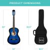 Best Choice Products - Kit de iniciación para guitarra acústica de madera para principiantes de 38 pulgadas con bolsa de transporte, sintonizador digital, 6 púas de celuloide, cuerdas de nailon, capo, tela, correa con soporte para púas, color azul - Imagen 7