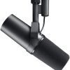 Shure SM7B Micrófono dinámico vocal para transmisión, podcast y grabación, micrófono de estudio XLR para música y discurso, frecuencia de amplio rango, sonido cálido y suave, construcción resistente, parabrisas desmontable - negro