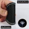 JUSTTOP Posavasos para portavasos de automóvil, paquete de 2 posavasos universales antideslizantes para portavasos, accesorios para el interior del automóvil con diamantes de imitación de cristal brillante, negro - color AB - Imagen 3
