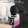 OVELLIC Micrófono de karaoke para niños, micrófono de karaoke inalámbrico Bluetooth con luces LED, máquina de altavoz de micrófono portátil de mano, grandes regalos juguetes para niñas niños adultos todas las edades (negro) - Imagen 4