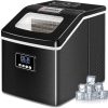 Euhomy máquina para hacer hielo encimera, 40 libras/24 horas de autolimpieza automática, 24 cubitos de hielo en 13 minutos, máquina portátil compacta para hacer cubitos de hielo, con pala de hielo y cesta, perfecta para el Home & Kitchen/Home & Kitchen/oficina/bar (negro)