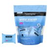 Neutrogena Toallita de limpieza facial desmaquillante individual, toallitas faciales diarias que eliminan la suciedad, el aceite, el maquillaje y el rímel a prueba de agua, suave, envuelto individualmente, 100 % fibras a base de plantas, 20 unidades
