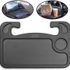 lebogner Escritorio para volante de automóvil, computadora portátil, tableta, iPad o notebook Mesa de viaje para automóvil, gancho para comer Food & Beverages en la bandeja del volante, para viajeros constantes, se adapta a la mayoría de los volantes de vehículos