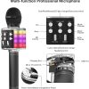 OVELLIC Micrófono de karaoke para niños, micrófono de karaoke inalámbrico Bluetooth con luces LED, máquina de altavoz de micrófono portátil de mano, grandes regalos juguetes para niñas niños adultos todas las edades (negro) - Imagen 6