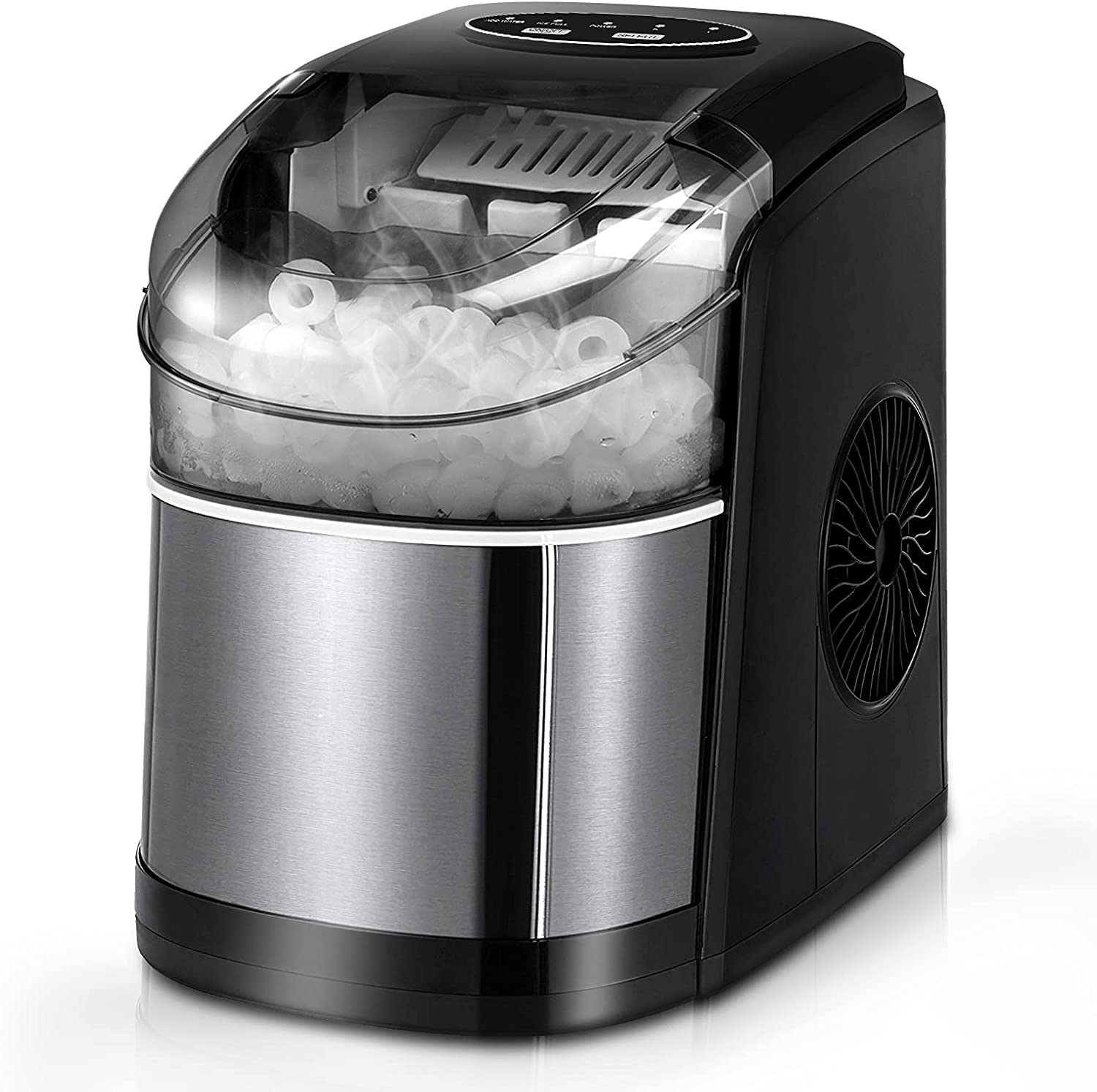 Simple Deluxe Máquina para hacer hielo para encimera, 26 libras de hielo/24  horas, 9 cubitos de hielo listos en 6 minutos, máquina de hielo portátil