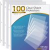 KTRIO Protectores de hojas de 8.5 x 11 pulgadas, protectores de página transparentes para carpeta de 3 anillas, fundas de plástico para carpetas, protector de papel de carga superior, tamaño carta, paquete de 100