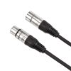 Amazon Basics XLR macho a hembra cable de micrófono - 3 pies, paquete de 2, negro