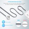 Regleta con USB C, 3 salidas, 4 puertos USB (22,5 W/4,5 A), estación de carga de escritorio, enchufe plano, cable de extensión trenzado de 5 pies, protector contra sobretensiones para viajes, cruceros, lista ETL - Imagen 4