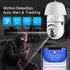 Cámara de seguridad con bombilla, SYMYNELEC Cámara IP panorámica de 360 grados con giro e inclinación, 2,4 GHz WiFi 1080P Cámara de vigilancia inteligente para el Home & Kitchen con alarma de detección de movimiento Visión nocturna Habla bidireccional Interior Exterior E27 - Imagen 4