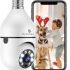 Cámara de seguridad con bombilla, SYMYNELEC Cámara IP panorámica de 360 grados con giro e inclinación, 2,4 GHz WiFi 1080P Cámara de vigilancia inteligente para el Home & Kitchen con alarma de detección de movimiento Visión nocturna Habla bidireccional Interior Exterior E27 - Imagen 9