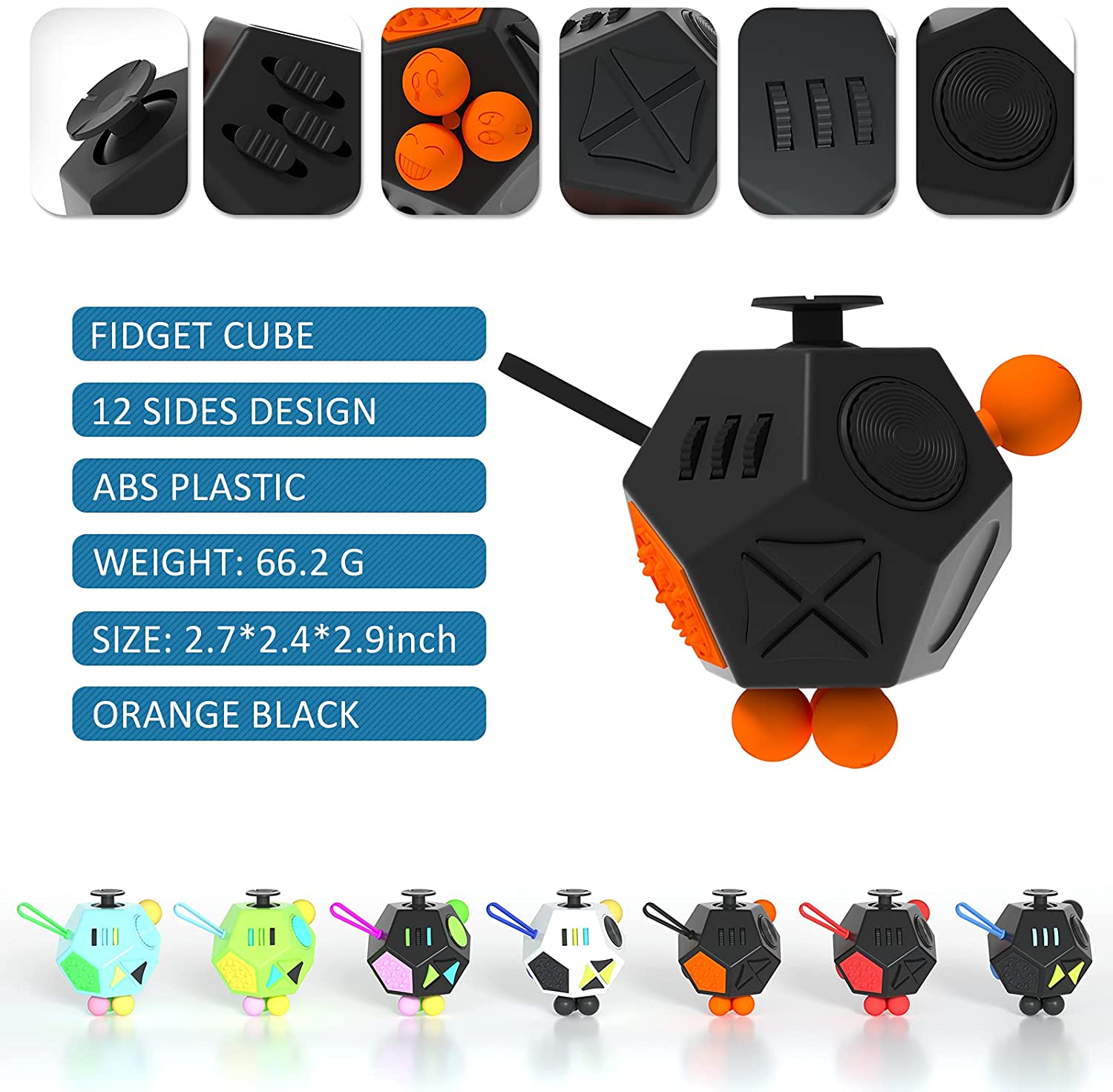  UOOEFUN Cubo antiestrés para niños, juguetes de cubo para  ansiedad, juguete de dodecágono, alivio del estrés y la ansiedad,  depresión, para niños y adultos con autismo, TDA, TDAH y TOC (negro /