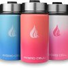HYDRO CELL Botella de agua de acero inoxidable con pajita y tapas de boca ancha (64oz 40oz 32oz 24oz 18oz 14oz) - Mantiene los líquidos perfectamente calientes o fríos con diseño deportivo de doble pared aislado al vacío a prueba de sudor (Army 14oz)