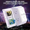 Cargador de pared USB, protector contra sobretensiones, extensor POWRUI de 6 salidas con 2 puertos de carga USB (2,4 A en total) y luz nocturna, regleta de alimentación de 3 lados con adaptador de salidas espaciadas - blanco, listado ETL - Imagen 5