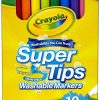 Marcadores Crayola Super Tips, marcadores lavables, 10 unidades, surtidos - Imagen 2