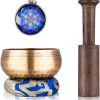 Juego de cuencos tibetanos para cantar, regalo único de cuenco para cantar, útil para meditación, yoga, relajación, curación de chakras, oración y atención plena (dorado)
