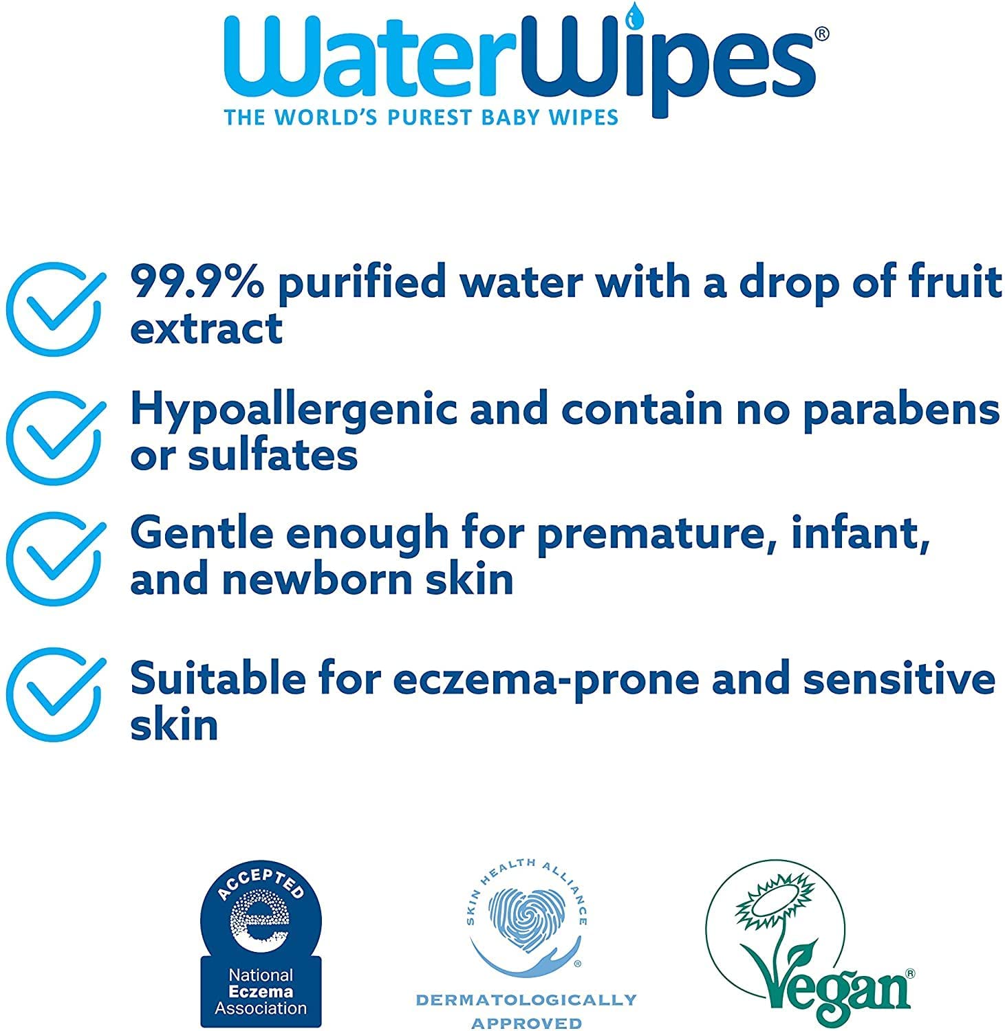  WaterWipes Toallitas originales para bebés sin plástico, 99.9%  a base de agua, sin perfume e hipoalergénicas para pieles sensibles, 180  unidades (3 paquetes), el embalaje puede variar : Bebés