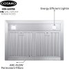 Cosmo 63175S Campana extractora de montaje en pared de 30 pulgadas con conducto convertible sin conducto (se necesitan filtros adicionales, no incluidos), ventilación de estufa estilo chimenea de techo, luz LED, filtro permanente, ventilador de 3 velocidades, en acero inoxidable - Imagen 7