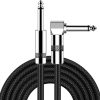 Cable de guitarra de 6 pies New bee Cable de instrumento eléctrico Bajo AMP Cable para guitarra eléctrica, bajo, mandolina eléctrica, audio profesional (ángulo recto a recto, negro)