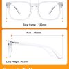 TIJN, gafas de bloqueo de luz azul para mujeres y hombres, montura transparente, gafas cuadradas de empollón, gafas antirayos azules para pantalla de ordenador - Imagen 6