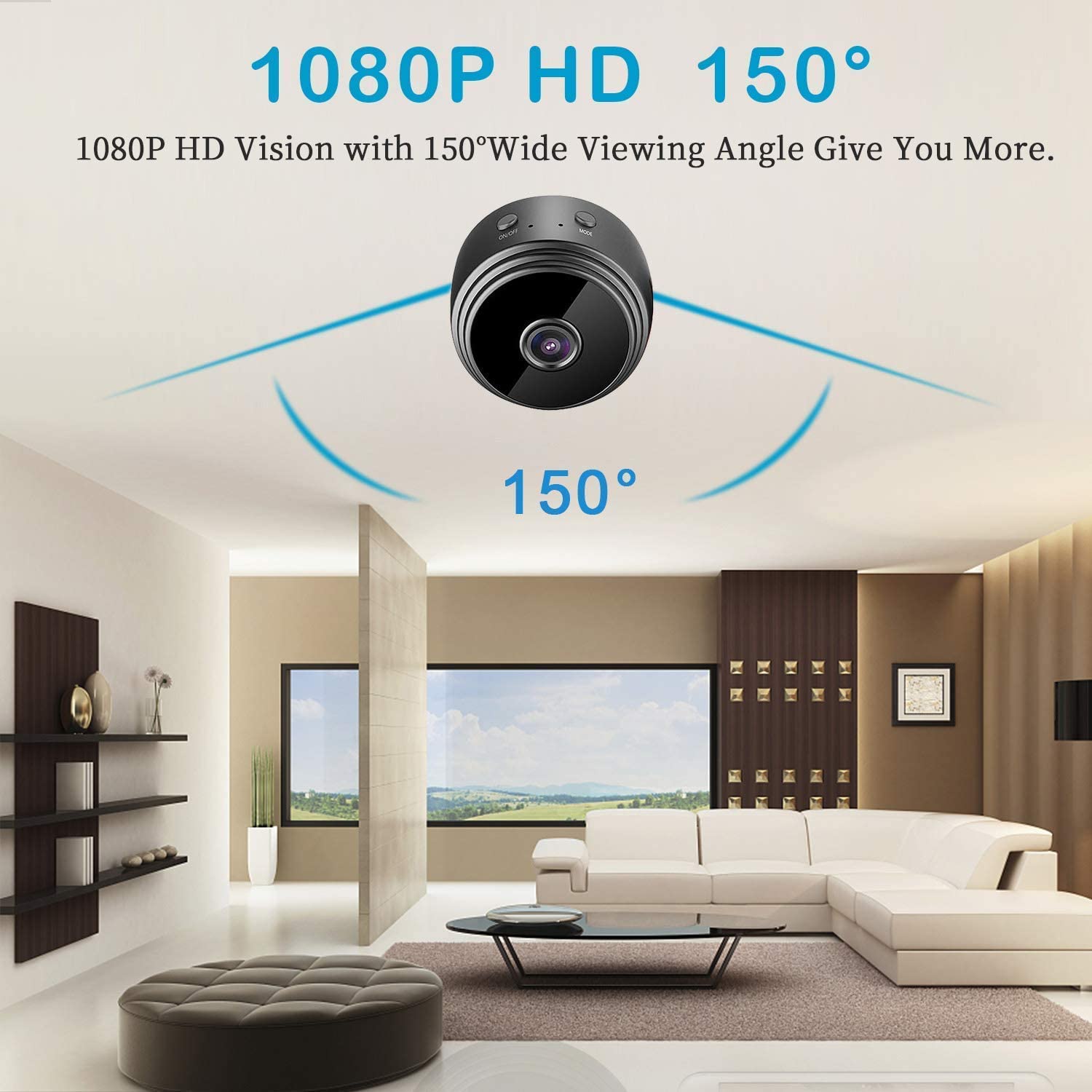 Cámara de vigilancia WiFi Cámara IP 1080P WiFi Smart Home Cámara interior  para bebé/mascota/niñera, conversación de 2 vías, visión nocturna,  detección